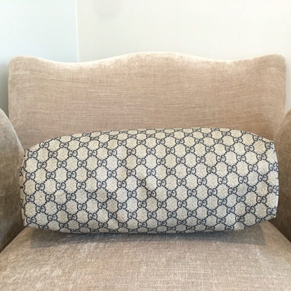 Gucci authentic grey navy coated canvas large tote bag - Picture 9 of 16